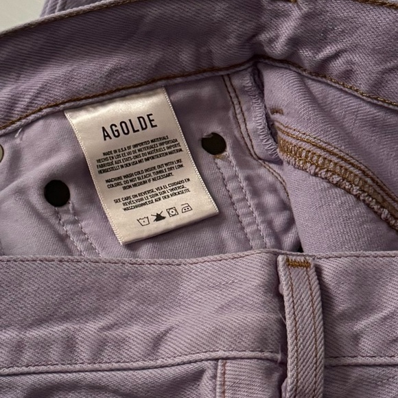 AGOLDE Criss Cross High Rise Straight Jeans In Hard Candy - Picture 9 of 10